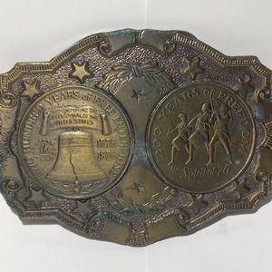 Vintage Coin Patriotic Liberty Bell Spirit of 76 Belt Buckle